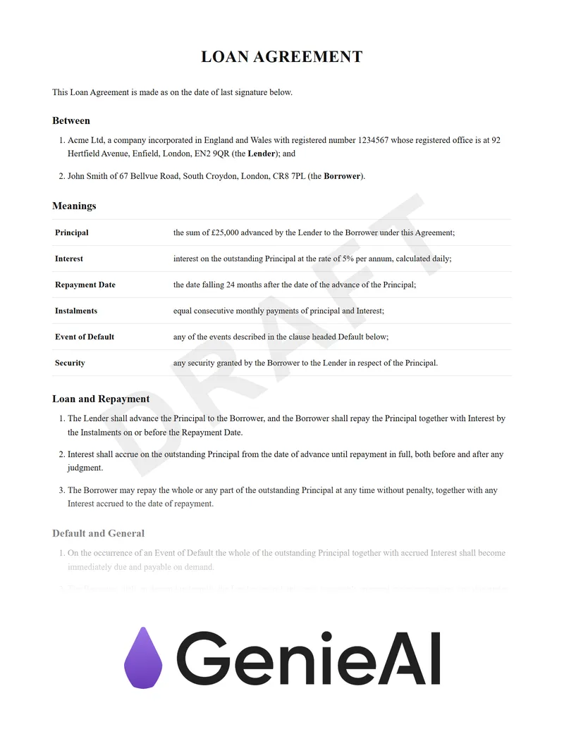 Loan Agreement preview