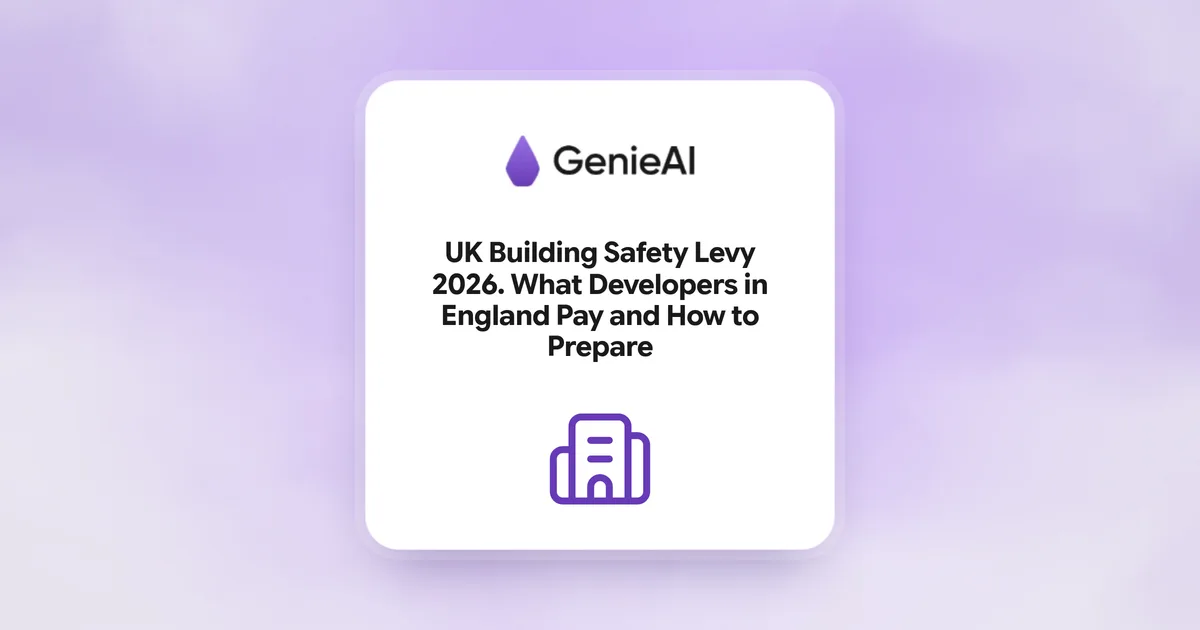 UK Building Safety Levy 2026. What Developers in England Pay and How to Prepare