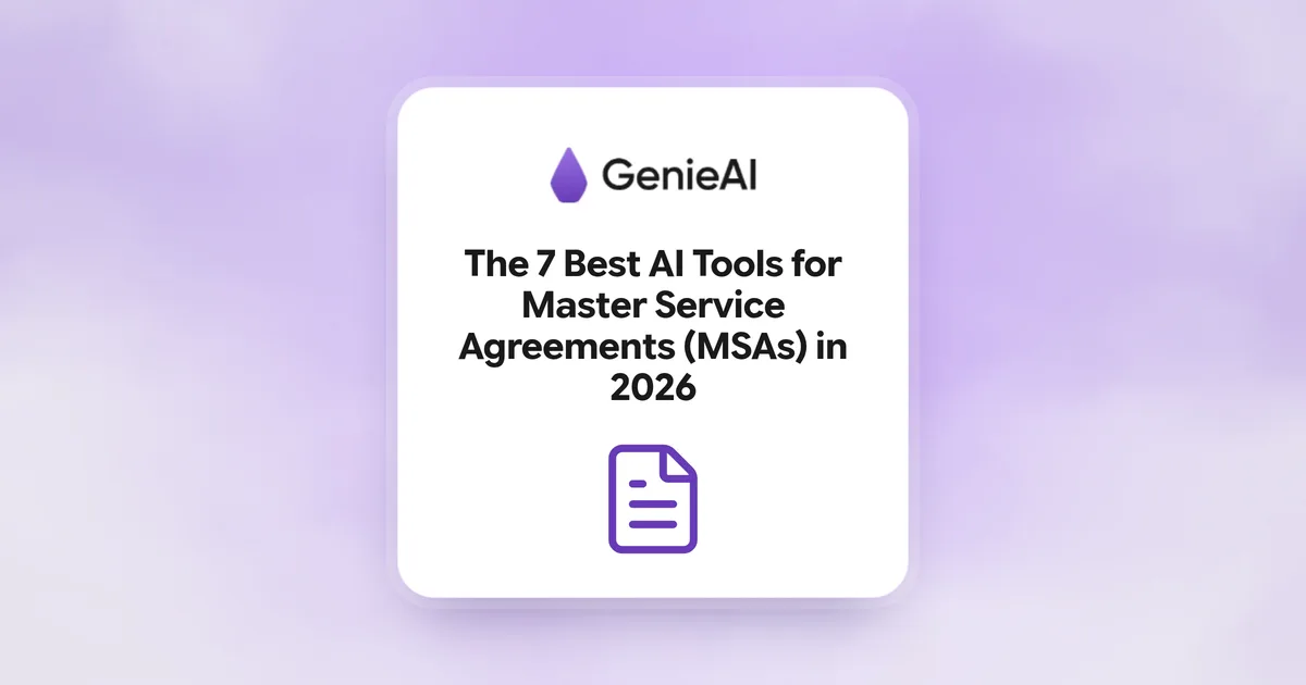 I 7 migliori strumenti AI per i Master Service Agreement (MSA) nel 2026
